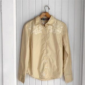 🌈 Robert Graham Floral Embroidered Tan Top